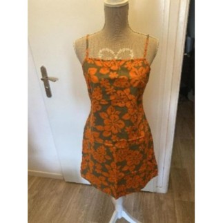 Robe pillée - kaki orange -...