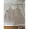 Top April M 38-40 made in France coton flammé taupe