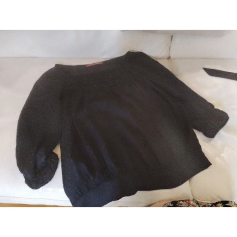 Top comptoir des cotonnier 38 fluide noir pois