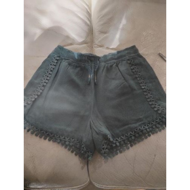 Short 5-6ans Z generation vert émeraude en crêpe 