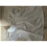 Blouse 4 ans Lola Palacios col claudine bleu pâle plumetis gris