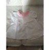 Blouse 4 ans Lola Palacios blanc plumetis col claudine rayé rouge 