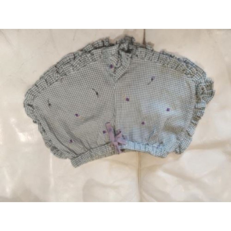 Short monoprix 6 ans vichy blanc et vert