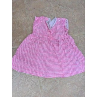 Robe coton rayée rose 80 cm...