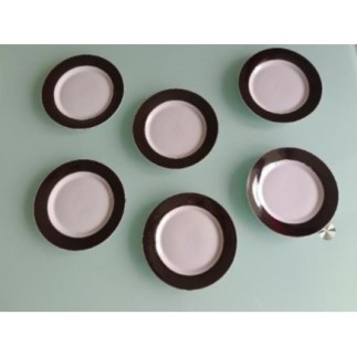 6 assiettes noir et blanc...