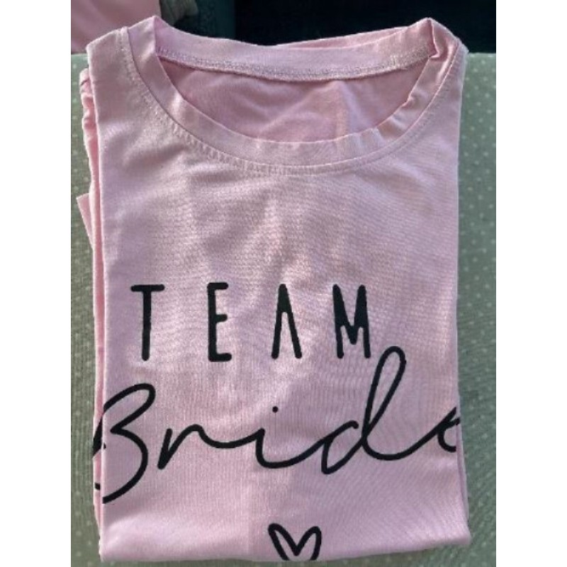 T-shirt rose - « TEAM BRIDE » taille M
