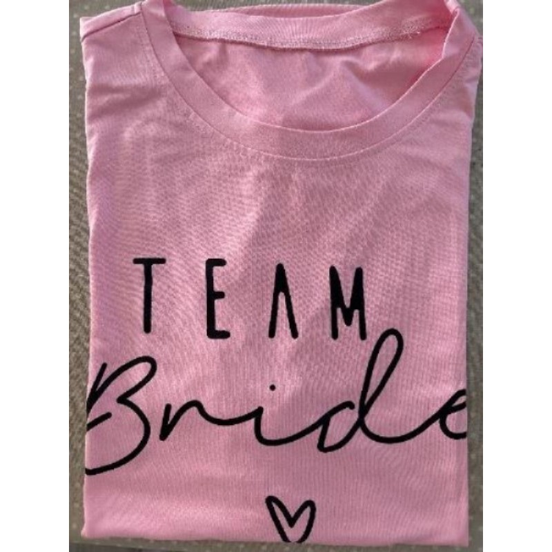 T-shirt rose « TEAM BRIDE » taille L