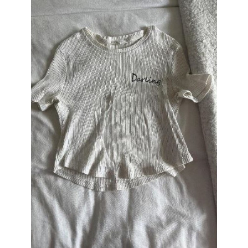 T-shirt blanc crop top SHEIN taille 12 ans 