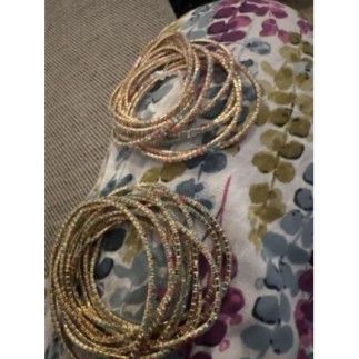 3 Joncs en perles de couleur 