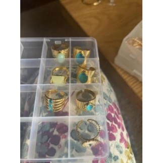 Bague avec perle bleue en...