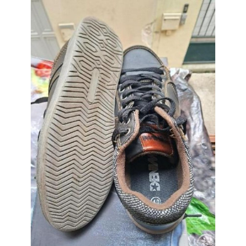 Baskets DENIM SIDE Noires/Marron T40
