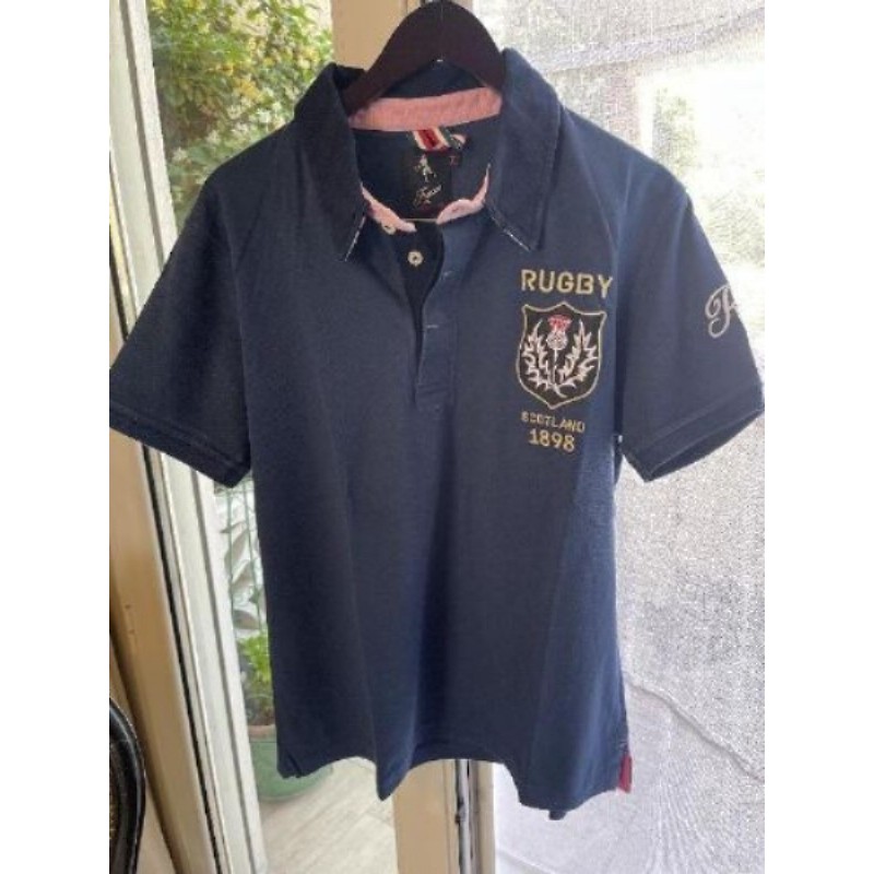 Polo Rugby bleu XL logo 8