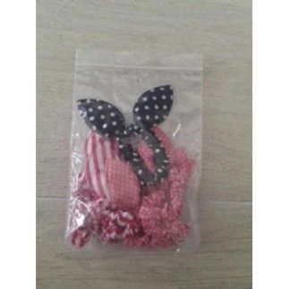 Lot de chouchous rose noir