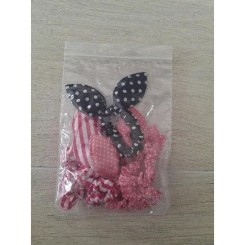 Lot de chouchous rose noir