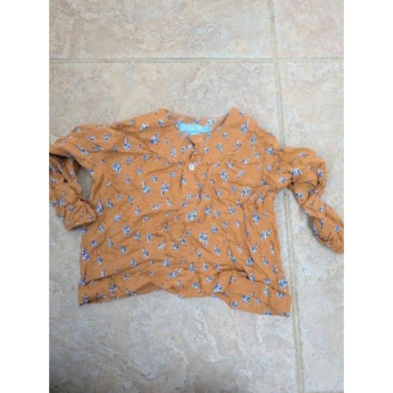 Haut jaune orangé bébé fille 6 mois motif zèbres 