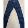 Pantalon jean slim bleu avec motifs fleurs taille 36 Zara 