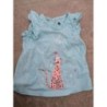 Teeshirt bébé fille 6 mois bleu vert avec leopard 
