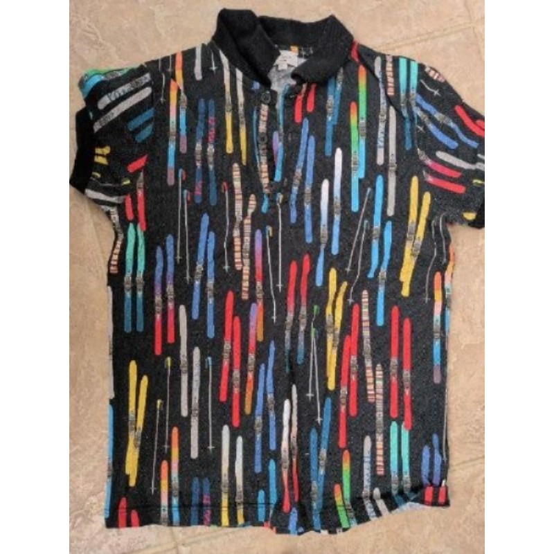 Polo Paul Smith 10 ns motifs skis bâtons multicolores