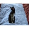 Statuette chat en bois hauteur 25 cm