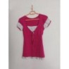 Tee-shirt blanc / fuchsia - Taille 38