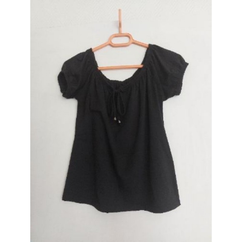 Tee-shirt manches courtes noir - Taille 38