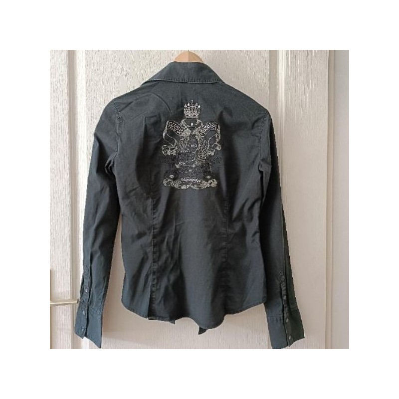 Chemise Femme noir Esprit T. 38 broderie et strass au dos