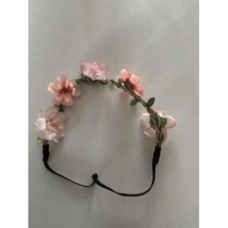 Bandeau à fleurs roses bohème
