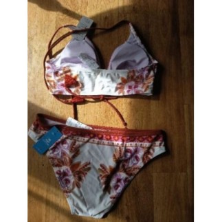 ENS.MAILLOT BAIN TAILLE M FLEURS ROSE/VIOLET