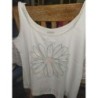 Débardeur Blanc brodé taille XL