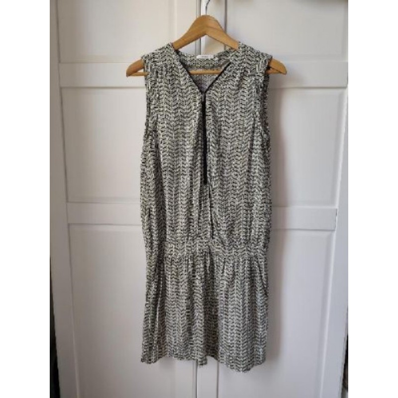 Robe sans manche verte et blanc taille 38 Promod 