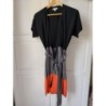 Gilet long manches courtes noir gris orange taille 38 -40 Maison 123