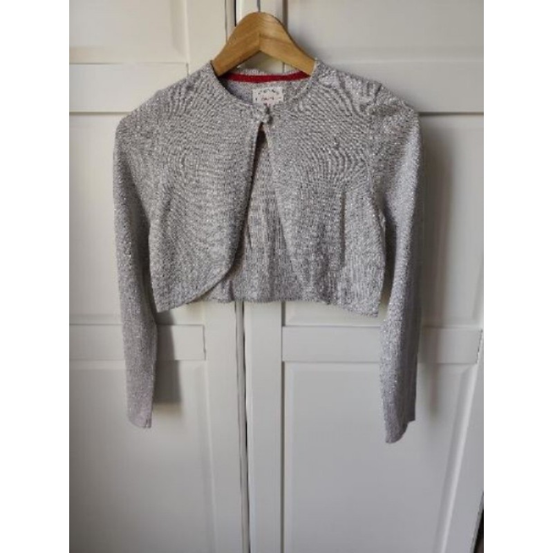 Gilet court manches longues gris pailleté taille 10 ans Sergent major 