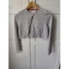 Gilet court manches longues gris pailleté taille 10 ans Sergent major 