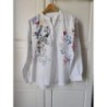Chemise manches longues blanche motifs Desigual 13-14 ans 