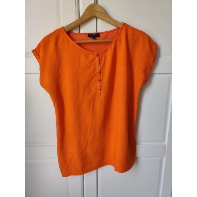 Tee-shirt manches courtes orange taille M Caroll