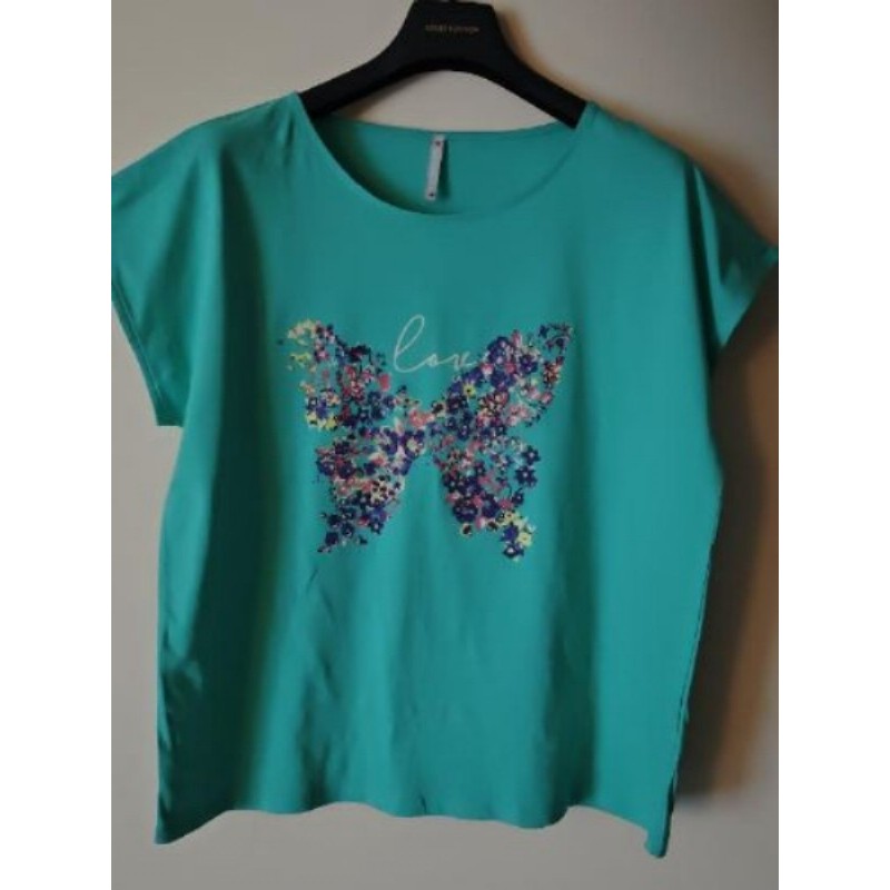 T-shirt vert papillon T.XL
