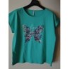T-shirt vert papillon T.XL