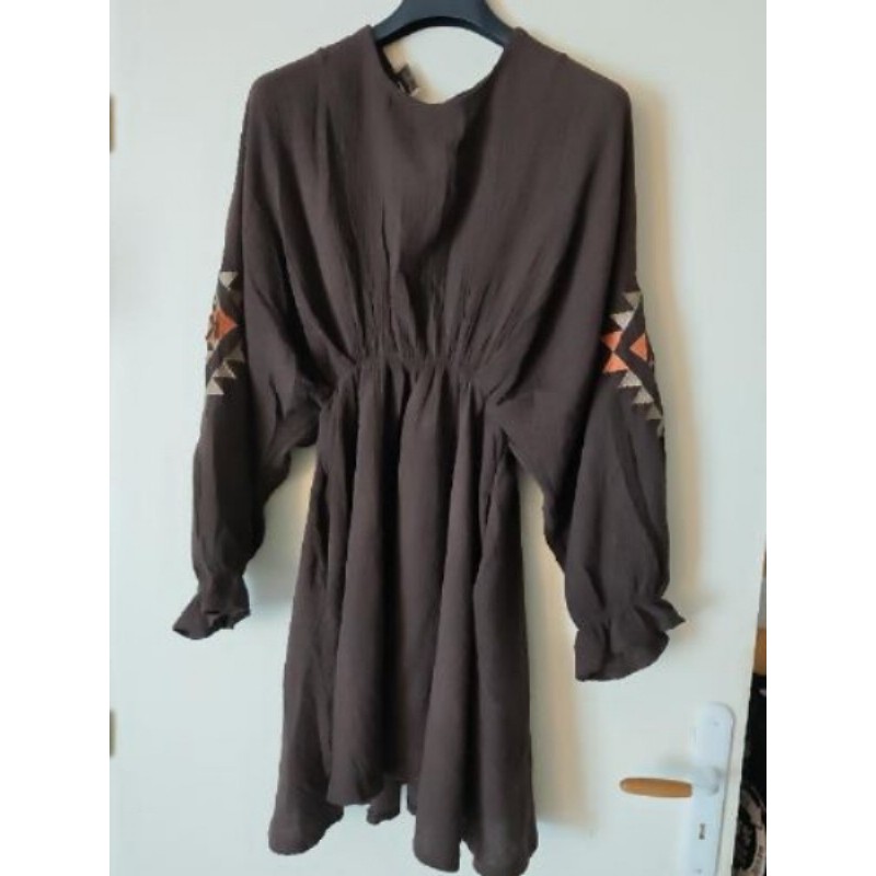 Robe crêpe marron T.U
