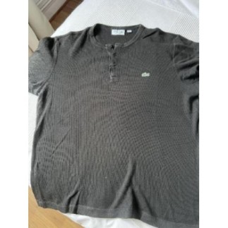 T-shirt Lacoste, noir avec des boutons Taille FR4