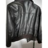 Blouson en cuir, marron foncé noir, très bon état général