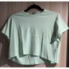 Top court avec manches courtes à revers - vert clair - ASOS - taille 34