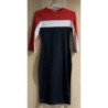 Robe Casual manches 3/4 - noir avec bandes blanche & rouge - ZARA - taille S