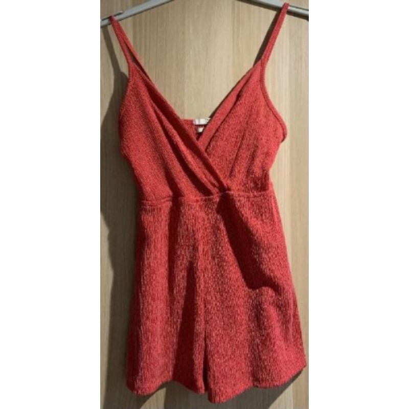Combishort à fine bretelles - rouge - PULL & BEAR - taille S