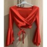 Cache coeur crop top et manches chauve souris - rouge - SHEIN - taille S