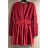 Robe de soirée décolleté plongeant - rouge - DOUBLE CRAZY - taille S