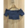 Crop Top - bleu jean - PULL & BEAR - taille S