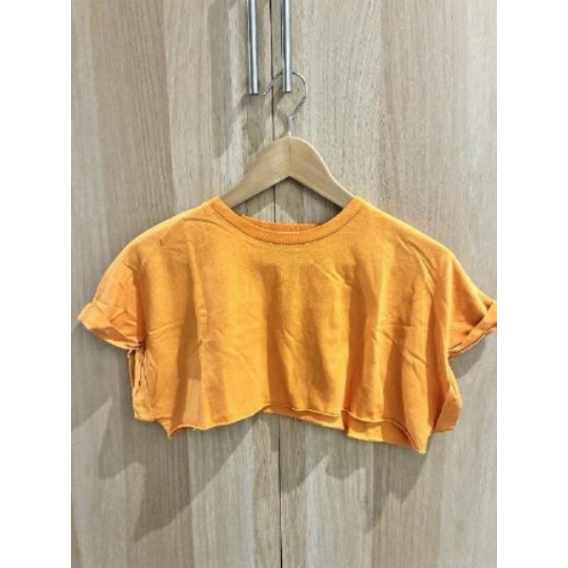 T shirt court - orange - BERSHKA - taille XS