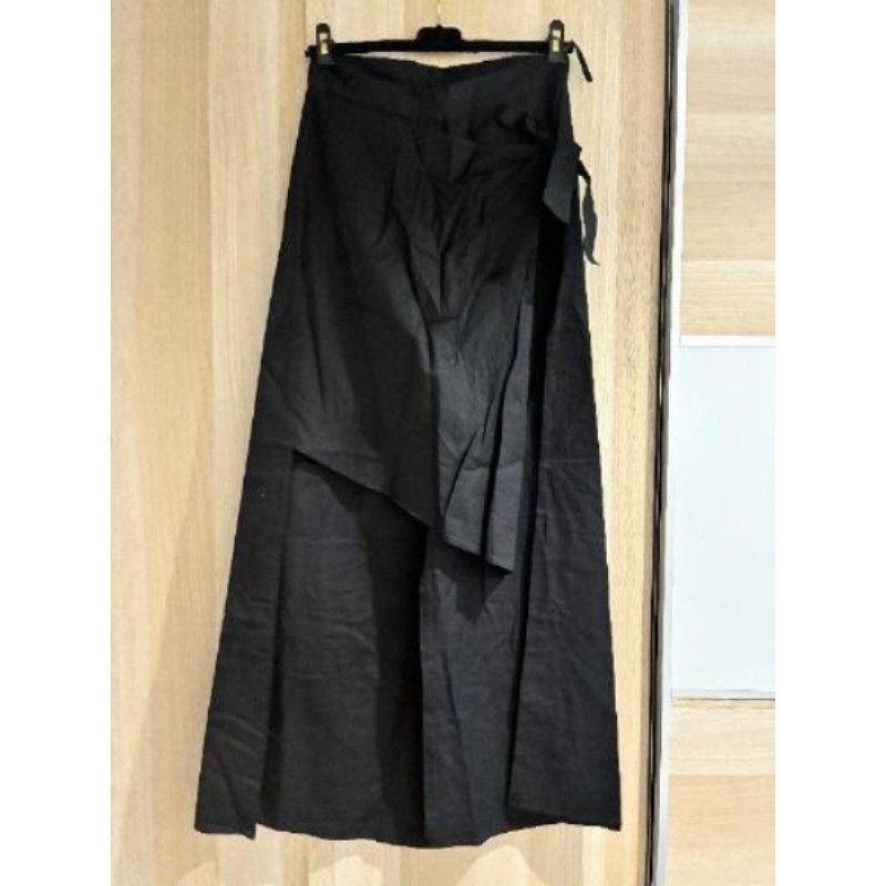 Pantalon fluide jambes largs asymétrique  - noir - taille 40