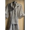 Blouse en soie avec écharpe - gris perle - CAROLL - taille 42