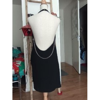 Robe noir Dos nu Chaine en...